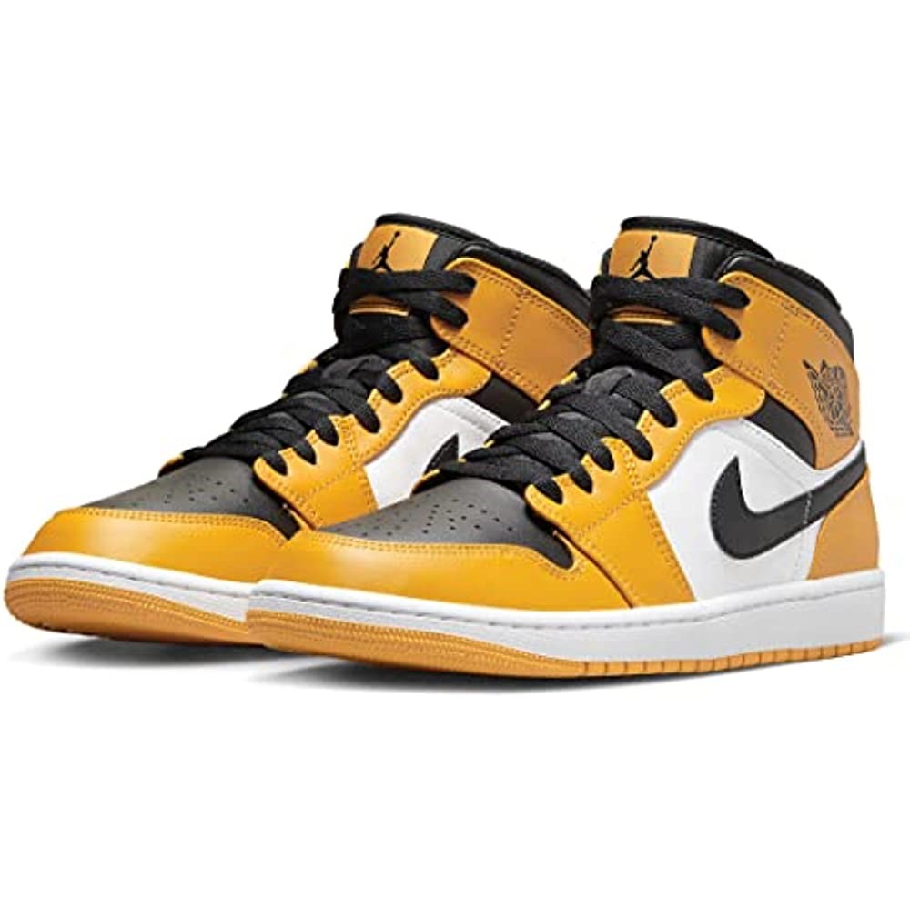 Homme Air Jordan 1 Mid Chaussures Taxi-blanc-noir Suisse