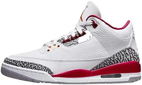 Homme Air Jordan 3 Retro Baskets En Cuir Blanc-clair Curry-cardinal Rouge Suisse
