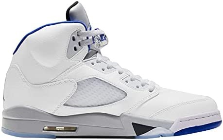 Homme Air Jordan 5 Retro Furtif Blanc-bleu-gris Suisse