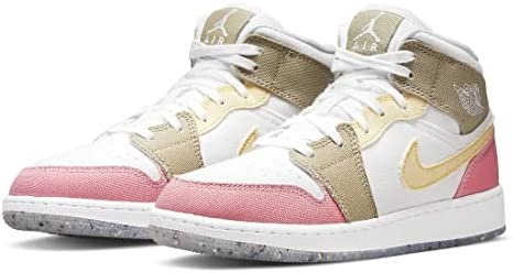 Nike Air Jordan 1 Mid Grade School Blanc-vivid Vert Suisse