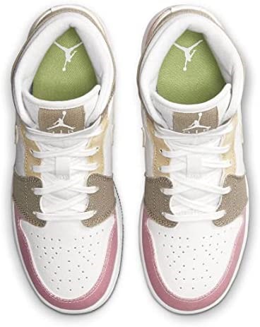 Nike Air Jordan 1 Mid Grade School Blanc-vivid Vert Suisse