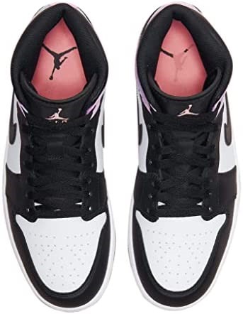 Nike Air Jordan 1 Mid Homme Sneaker Adulte Noir-blanchi Corail-blanc Suisse