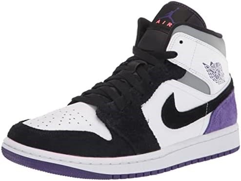 Nike Air Jordan 1 Mid Se Court Violet Daim Blanc-court Violet-noir Suisse