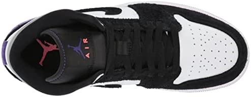 Nike Air Jordan 1 Mid Se Court Violet Daim Blanc-court Violet-noir Suisse