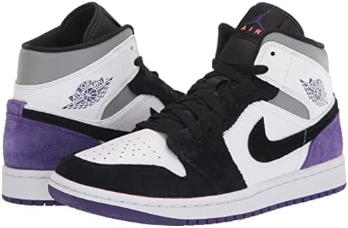 Nike Air Jordan 1 Mid Se Court Violet Daim Blanc-court Violet-noir Suisse