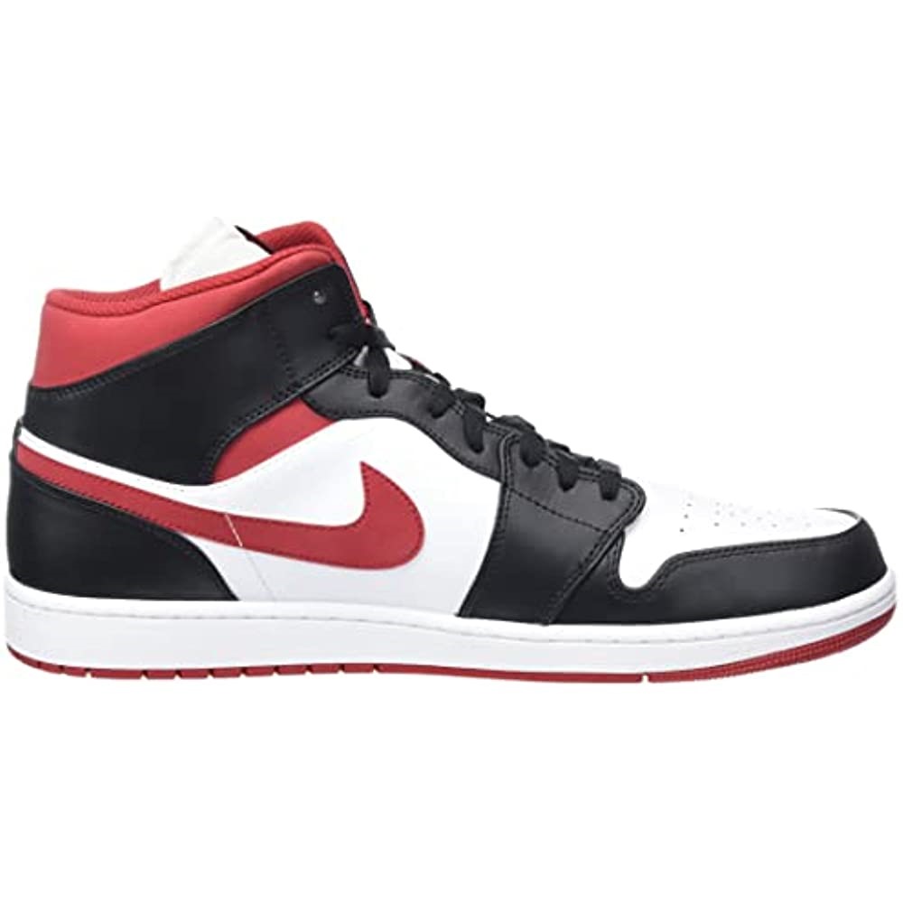 Jeune Air Jordan 1 Mid Gs 554725 Blanc-gym Rouge-noir Suisse