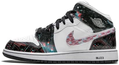 Jeunesse Air Jordan 1 Mid Se Gs Cuir Synthétique Baskets Blanc-brillant Cramoisi-bleu Suisse