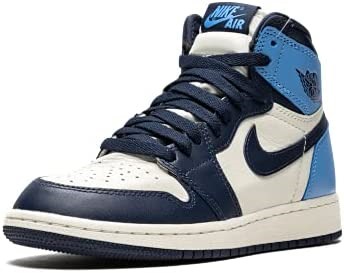 Air Jordan 1 Retro High Og Gs Baskets En Cuir Obsidian-university Blue Suisse